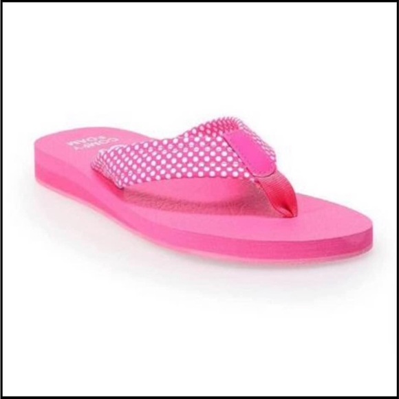 SO Pink Dot Flip Flop Sandals - Picture 2 of 9